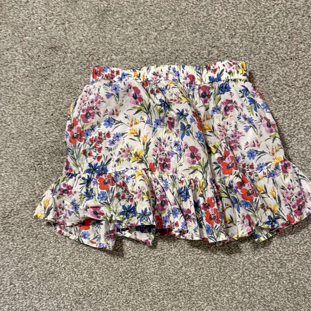 GAP White Floral Tiered Ruffle Skirt - Multicolor
